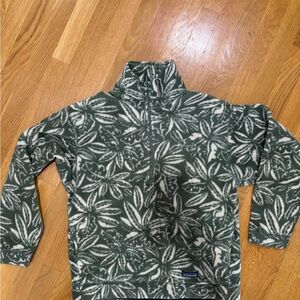 Patagonia 1995 vintage Green and White tropical Synchilla fleece small